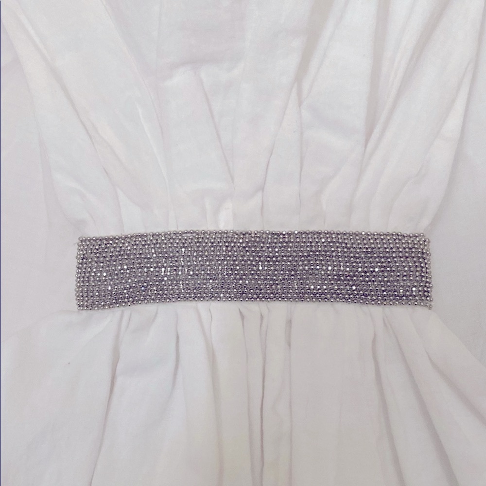 Fabiana Filippi Elegant White Halter Tunic length with Silver Accent size 10-12 - Picture 2 of 13